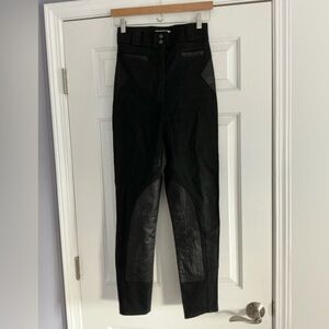 Dedication Design Women’s Black High-Waisted Pants with Leather Accents